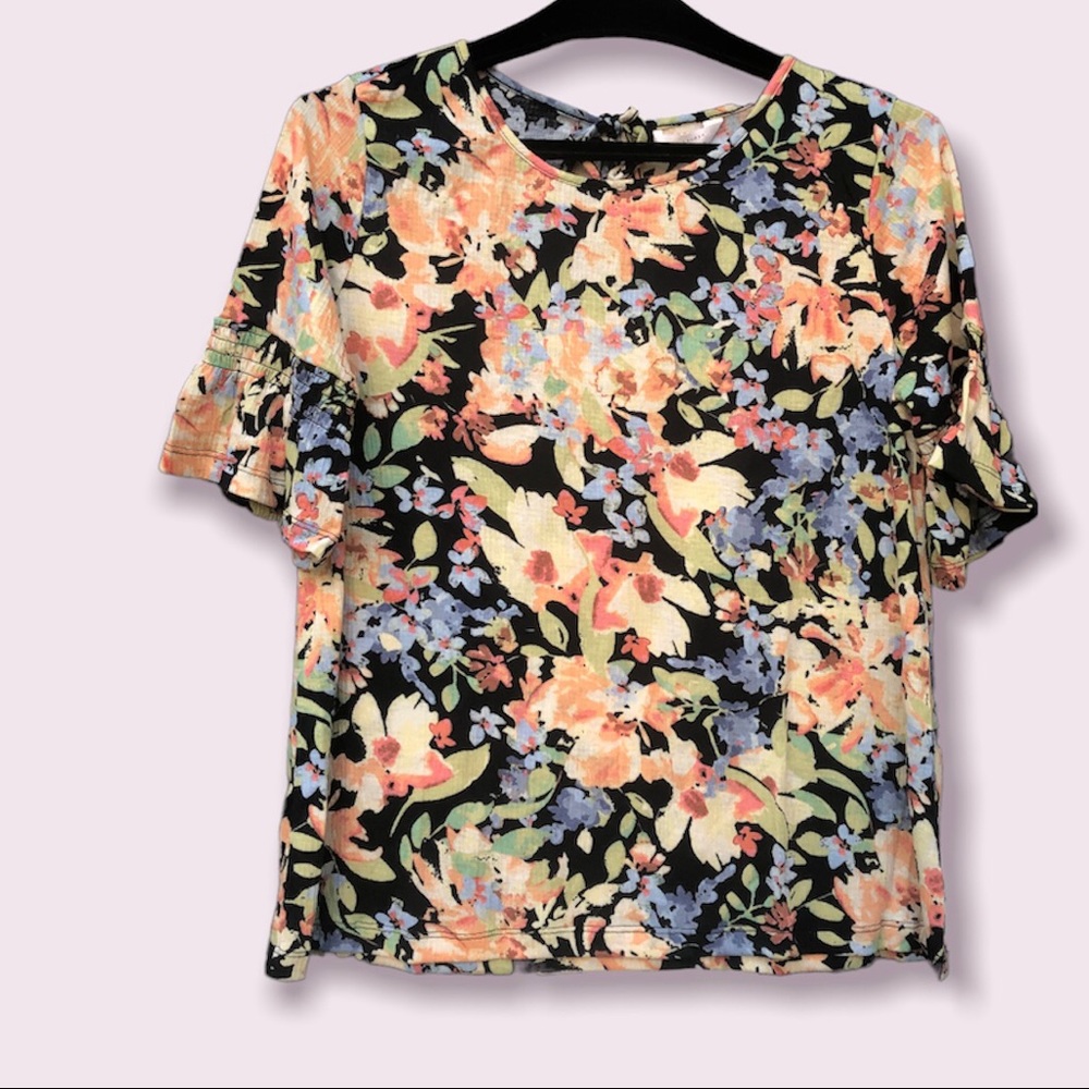 LC‎ Lauren Conrad Floral Women’s Top Sz L